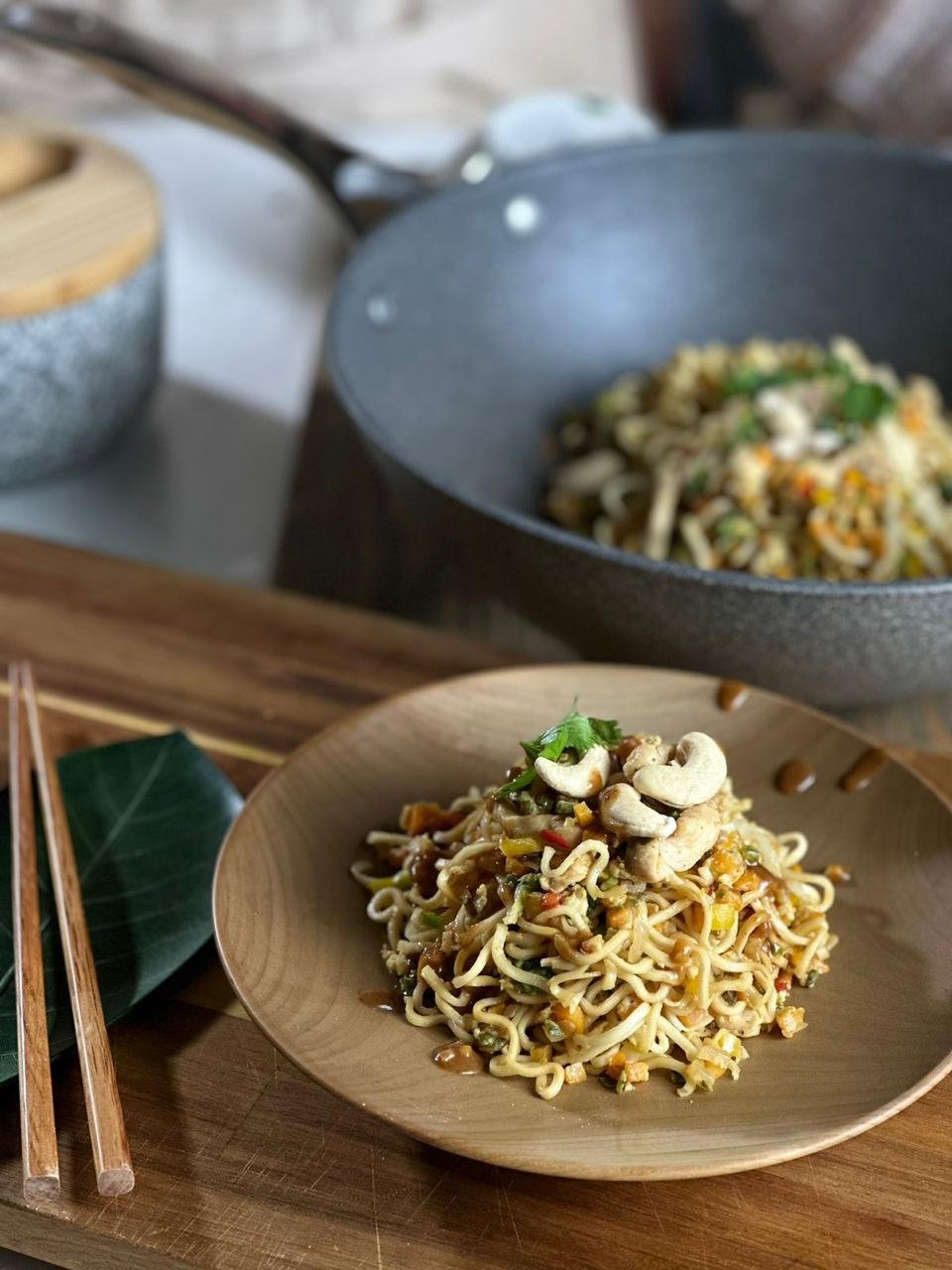 Wholesome Spelt Noodle Bowl with Chicken Veggies