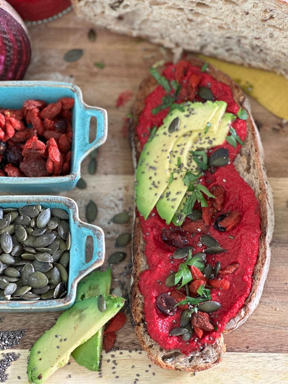 Creamy Beet Avocado & Seed Delight